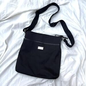 Tommy Hilfiger Mini Messenger Bag Black Logo Print Crossbody Handbag Purse